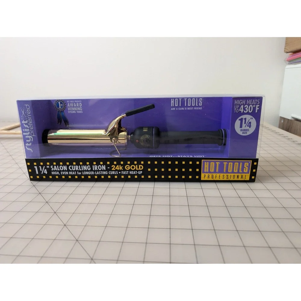 Hot Tools Professional 24k Gold Salon Curling Iron 1 1/4 Inch Model 1110